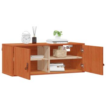 ARDEBO.de - Wandschrank mit Regal mit Tür 2 pcs Wachsbraun 80 x 30 x 30 cm