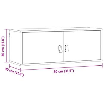Wandschrank mit Regal mit Tür 2 pcs Wachsbraun 80 x 30 x 30 cm