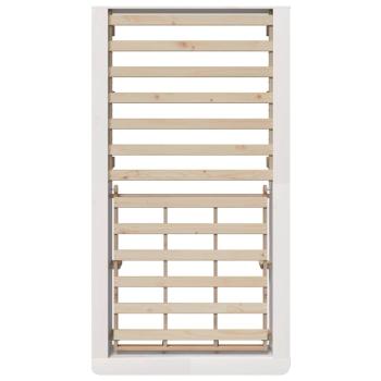 Bettrahmen Weiß 75 x 190 cm Massives Kiefernholz