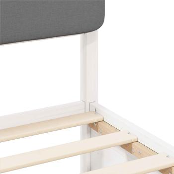 Bettgestell mit gepolstertem Kopfteil Dunkelgrau 80 x 200 cm