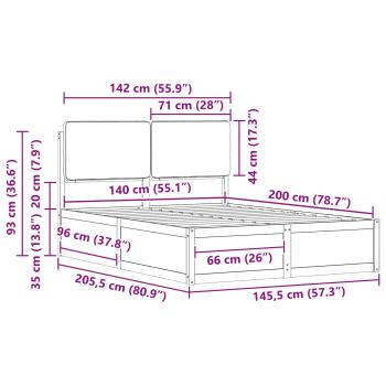 Bettgestell mit gepolstertem Kopfteil Dunkelgrau 75 x 190 cm