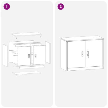 Aufbewahrungsschrank Rosa 90 x 40 x 70 cm Kaltgewalzter Stahl