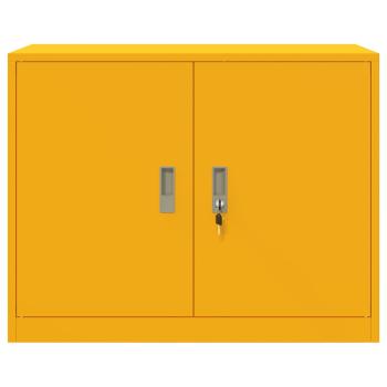 ARDEBO.de - Aufbewahrungsschrank mit Speicher Senfgelb 90 x 40 x 70 cm