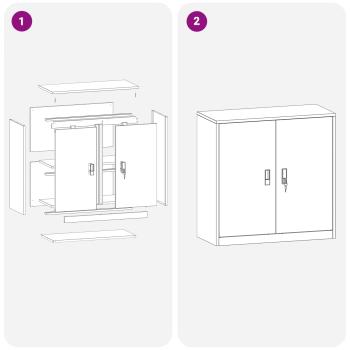 Aufbewahrungsschrank Weiß 90 x 40 x 90 cm Kaltgewalzter Stahl