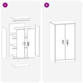 Aufbewahrungsschrank mit Speicher Senfgelb 60 x 40 x 105 cm