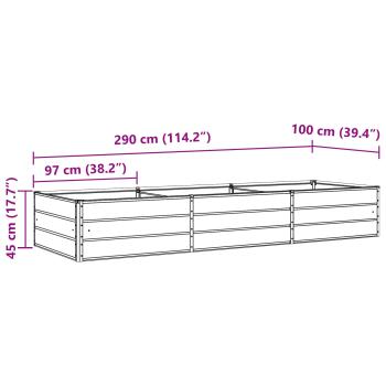 Pflanzkübel Elfenbein 195 x 100 x 45 cm Verzinkter Stahl