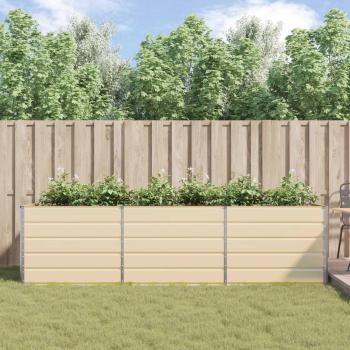 Pflanzkübel Elfenbein 195 x 100 x 45 cm Verzinkter Stahl