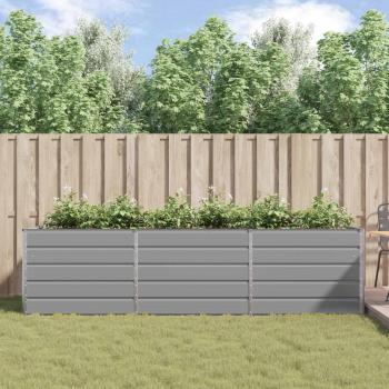 Pflanzkübel Hellgrau 195 x 100 x 45 cm Verzinkter Stahl