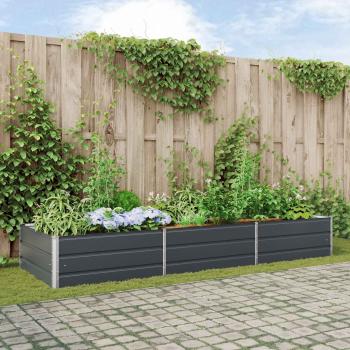 ARDEBO.de - Pflanzkübel Anthrazit 195 x 100 x 45 cm Verzinkter Stahl