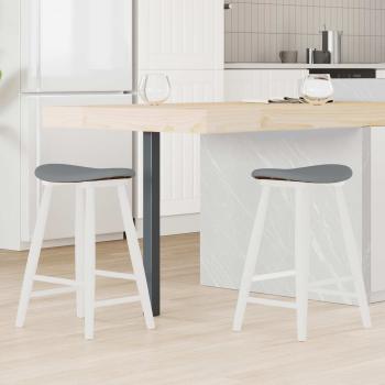 ARDEBO.de - Esszimmerstühle 2 pcs Weiß 46 x 37 x 63 cm Massives Gummiholz