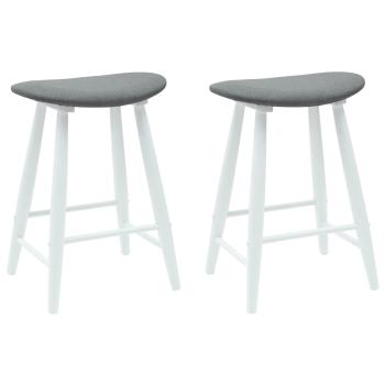 Esszimmerstühle 2 pcs Weiß 46 x 37 x 63 cm Massives Gummiholz