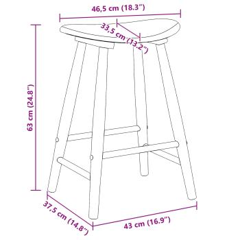 Esszimmerstühle 2 pcs Weiß 46 x 37 x 63 cm Massives Gummiholz