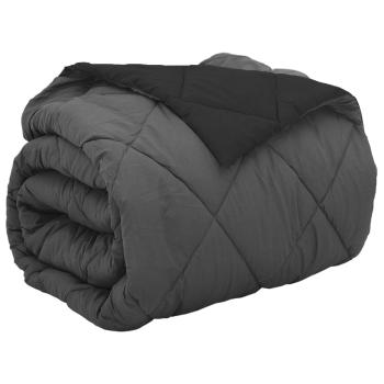 ARDEBO.de - Ganzjahresbettdecke Schwarz und Anthrazit 220 x 240 cm