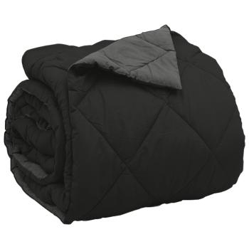 Ganzjahresbettdecke Schwarz und Anthrazit 220 x 240 cm