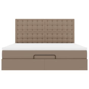 Ottoman-Bett mit Matratze Cappuccino-Braun 160x200cm Kunstleder