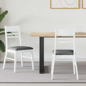 ARDEBO.de - Esszimmerstühle 2 pcs Weiß 43 x 54 x 89 cm Massives Gummiholz