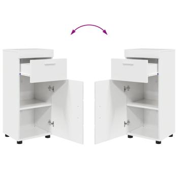 Badezimmermöbel-Set mit Tür TULUM Hochglanz Weiß Holzwerkstoff