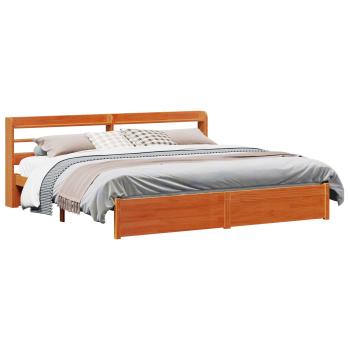 ARDEBO.de - Bettrahmen mit Kopfteil 2 pcs Wachsbraun Massivholz Kiefer