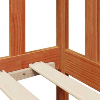 Tagesbett mit Kopfteil 3 pcs Wachsbraun Massivholz Kiefer