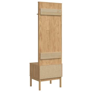 ARDEBO.de - Flurschrank FLORO Wachsbraun 50 x 40 x 158 cm Massivholz Kiefer