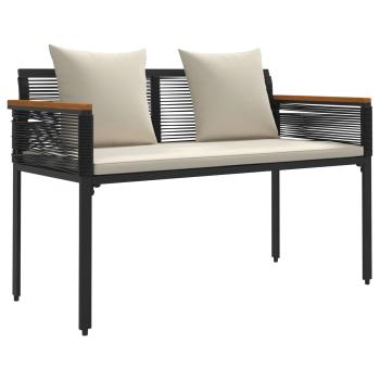 ARDEBO.de - Gartenmöbel Set 4 pcs Schwarz und Cremeweiß PE-Rattan