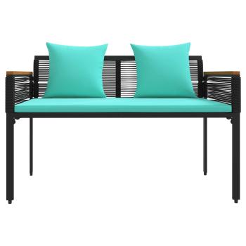 Gartenmöbel Set mit Kissen 4 pcs Schwarz und Türkis PE-Rattan