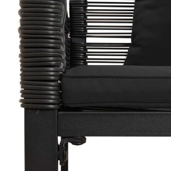 Bank Outdoor mit Kissen Schwarz 117 x 54 x 74,5 cm Poly-Rattan