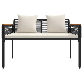 ARDEBO.de - Bank Outdoor Schwarz und Cremeweiß 117 x 54 x 74,5 cm