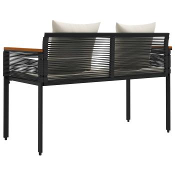 Bank Outdoor Schwarz und Cremeweiß 117 x 54 x 74,5 cm