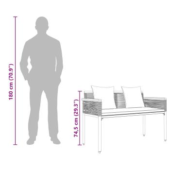 Bank Outdoor Schwarz und Cremeweiß 117 x 54 x 74,5 cm