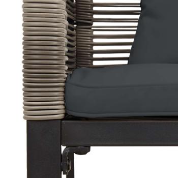 Bank Outdoor Grau und Dunkelgrau 117 x 54 x 74,5 cm Poly-Rattan