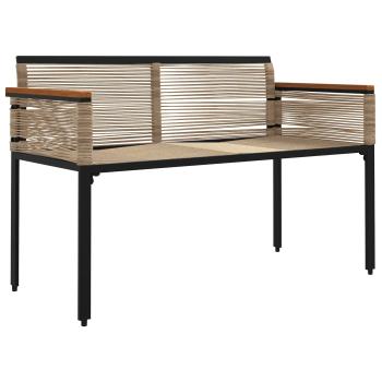 Bank Outdoor Beige und Cremeweiß 117 x 54 x 74,5 cm Poly-Rattan