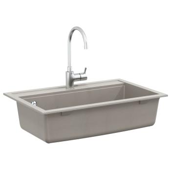 Waschbecken Grau 795 x 505 mm 80% Quarz und 20% Harz