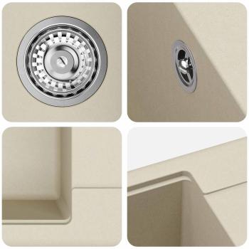 Waschbecken Beige 670 x 460 mm 80% Quarz und 20% Harz