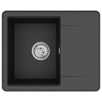 Waschbecken Schwarz 560 x 460 mm 80% Quarz und 20% Harz