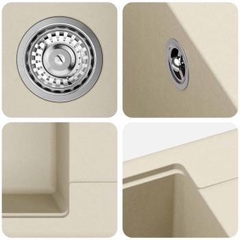 Waschbecken Beige 560 x 460 mm 80% Quarz und 20% Harz