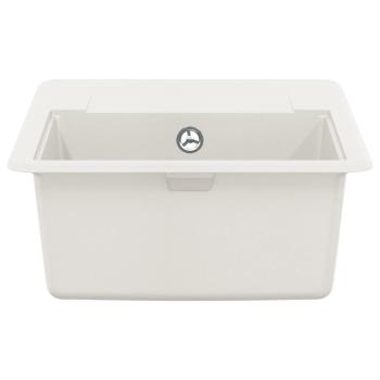 Waschbecken Weiß 560 x 460 mm 80% Quarz und 20% Harz