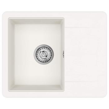 Waschbecken Weiß 560 x 460 mm 80% Quarz und 20% Harz