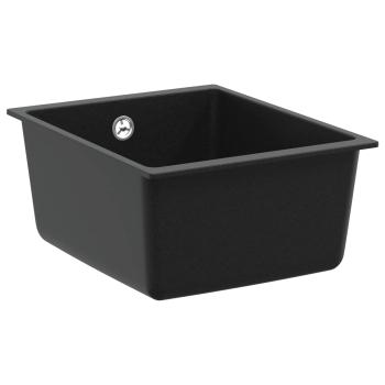 ARDEBO.de - Waschbecken Schwarz 370 x 460 mm 80% Quarz und 20% Harz