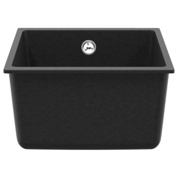 Waschbecken Schwarz 370 x 460 mm 80% Quarz und 20% Harz