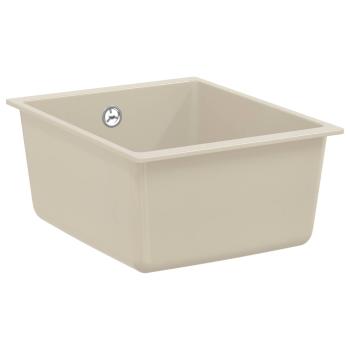 ARDEBO.de - Waschbecken Beige 370 x 460 mm 80% Quarz und 20% Harz