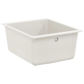 Waschbecken Weiß 370 x 460 mm 80% Quarz und 20% Harz