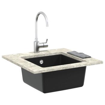 Waschbecken 80% Quarz und 20% Harz 430 x 460 mm Schwarz