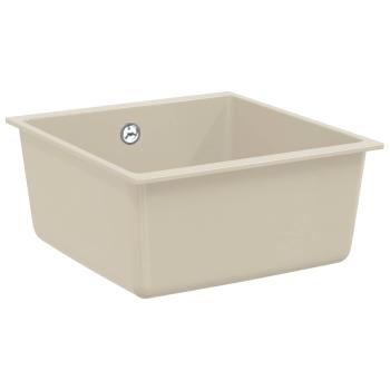 ARDEBO.de - Waschbecken Beige 430 x 460 mm 80% Quarz und 20% Harz