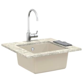 Waschbecken Beige 430 x 460 mm 80% Quarz und 20% Harz