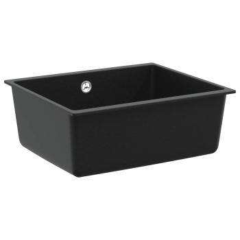 ARDEBO.de - Waschbecken Schwarz 530 x 460 mm 80% Quarz und 20% Harz