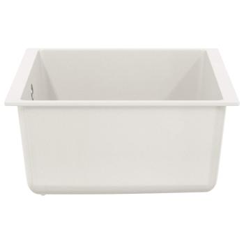 Waschbecken Weiß 530 x 460 mm 80% Quarz und 20% Harz