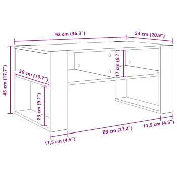 Couchtisch mit Speicher Weiß 92 x 53 x 45 cm Holzwerkstoff