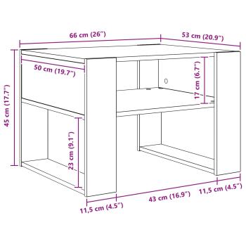 Couchtisch Artisan-Eiche 66 x 53 x 45 cm Holzwerkstoff
