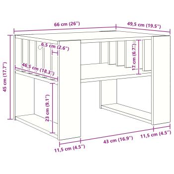 Couchtisch Altholz 66 x 49,5 x 45 cm Holzwerkstoff